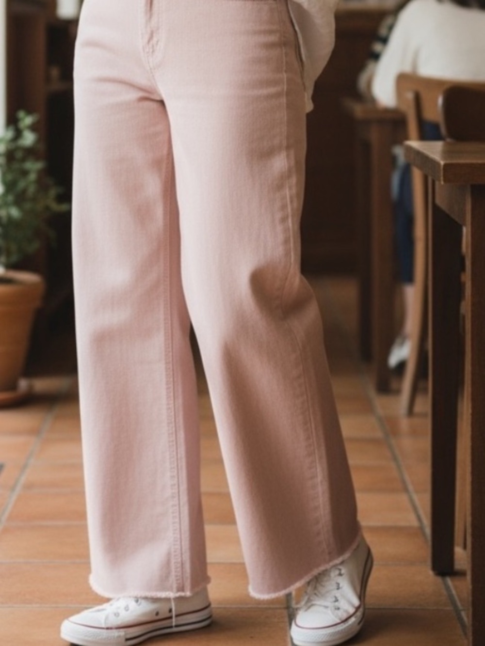 Oat brand  high waist Wide Leg Jeans in Faded Pink-Taupe 27